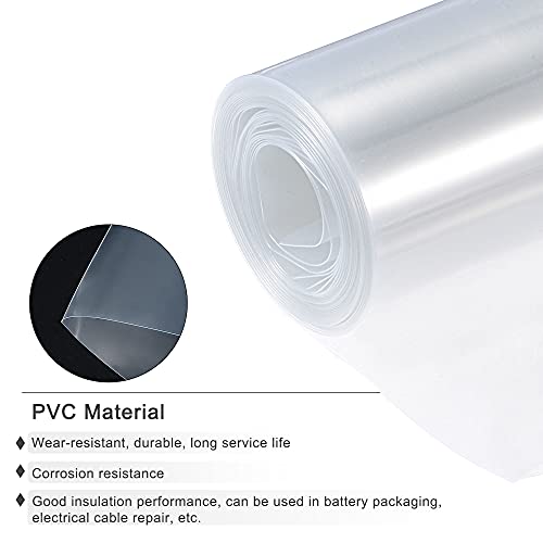 Meccanixity Battery Wrap PVC Tubing de encolhimento de calor 4 Largura plana 3,3 pés Bom isolamento transparente