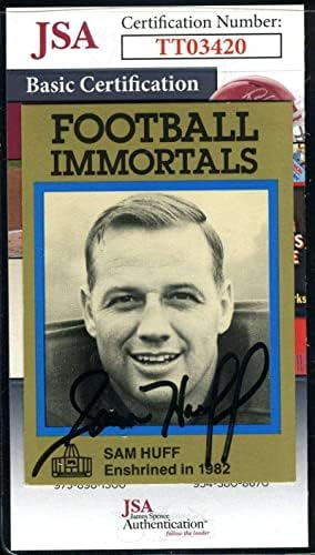 Sam Huff JSA COA assinou 1985-88 Football Immortals Autograf - Footgrafos autografados
