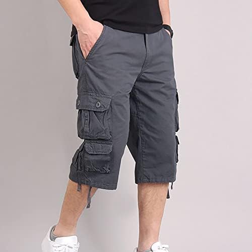 Shorts de carga masculina rtrde moda de moda casual cintura mid bolso de cor sólida calça de shorts ao
