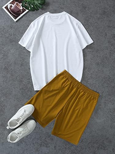 OyoAnge Men's 2 peças roupas gráficas de desenho animado camiseta de manga curta e shorts definem