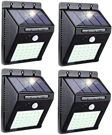 Luzes de sensor solar aprimoradas do Joyathome, ao ar livre 30 LED sem fio Segurança de segurança sem fio Luzes