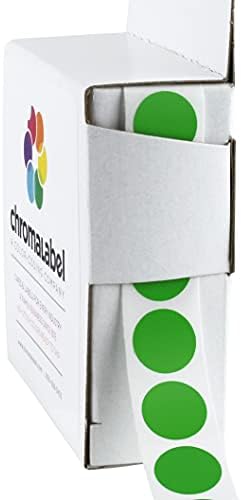 Cromalabel 1/2 polegada permanente verde, vermelho e amarelo pacote, 1000 rótulos por caixa