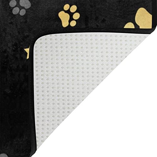 Gold Dog Paw Star Print Large Great Soft Area Rugs