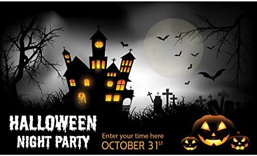 Banner Buzz Torne -o visível Halloween Haunted House Night Party 11 Oz Vinil PVC Flex Banner Decoração