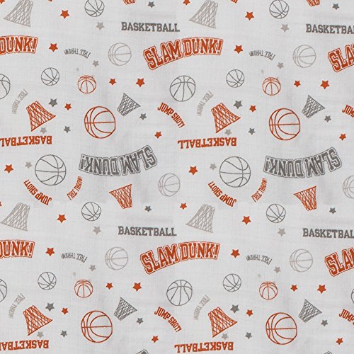 Bacati Muslin 2 peças Cobertores de segurança, basquete/laranja/cinza