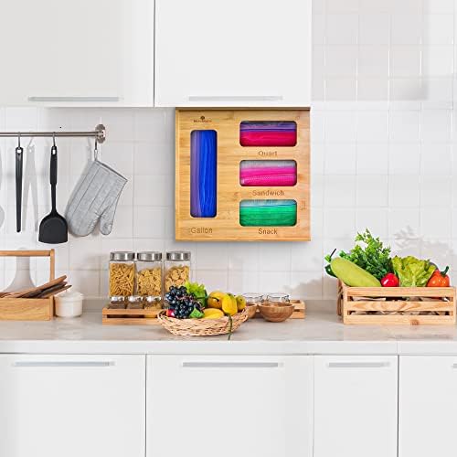 Meevmighx Ziplock Bag Organizer para gaveta e despensa de cozinha | 12 x 12 x 3 polegadas Organizador