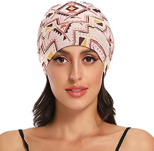 Skull Cap boné Sleep Work Hat girndia para mulheres listradas boêmia rosa tribal geométrico Cap de cabeceira de