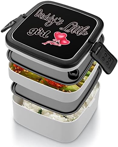 Daddy Girl Girl Dupla Camada Bento Box Box Recipiente de refeição para trabalho Piquenique Offce