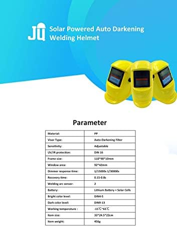 MJCDHMJ Soldagem, soldagem da máscara de soldagem de soldagem automática de escurecimento ajustável solar