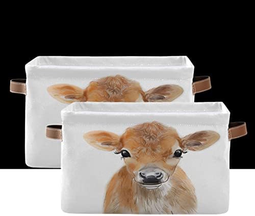 Baby Cow Print Animal Storage Basket para prateleiras para organizar brinquedos de berçário de prateleira de armário,