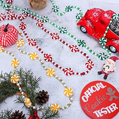 AnyDesign 3pcs Árvore de Natal Candy Garland Garland acrílica Candy Candy Christmas Wreath Decor