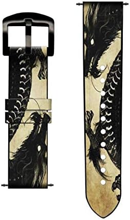 CA0170 Black Dragon Painting Leather Smart Watch Band Strap for Wristwatch Smartwatch Smart Watch Tamanho