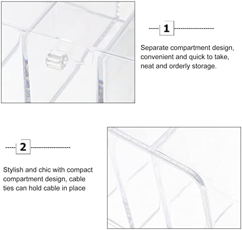 Solustre 5 Define o organizador de gerenciamento de mesa com cabo de suporte transparente e gaveta de caixa portátil