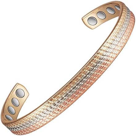 Pulseira de cobre Magvivace para mulheres para artrite e articulações, pulseira de terapia magnética de cobre