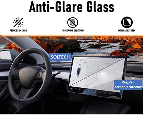 Soltech Tesla Screen Protector Modelo 3 / Y 15 Touch | Vidro temperado projetado para 2018 2019 2020 2021 2022 |