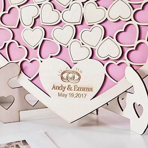 Livros de visitas personalizados de casamento de casamento exclusivo 3D Hollow Heart Wedding Livro de visitas