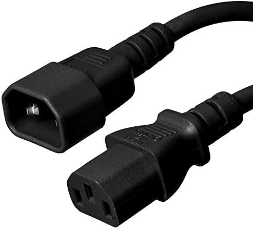 EDRAGON Computer/Monitor Power Extension Cord, Black, C13 a C14, 10 amp, 12 pés 5 pacote