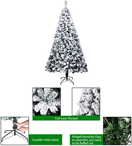 Cyayq Holiday Christmas Tree Snow Bocked, Tree Full de Lápis Artificial Premium Premium, Árvore