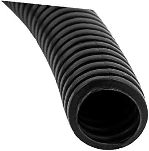 X-dree plástico flexível tubo de conduíte corrugado 15,8 mm od 7,3 metros de comprimento preto (tubo