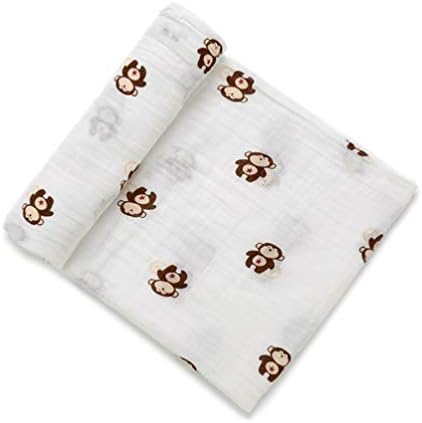 Soimiss Muslin Swaddle Blanket Cotton Baby Baby Baby Gallez Gaze Swaddle Blanket embrulhando macaco marrom