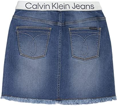 Calvin Klein Girls 'Stretch Denim Skirt, Authentic/Pull On, 12-14