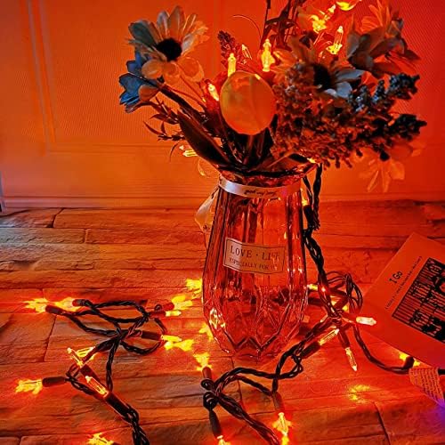 Yirunfa Christmas Orange String Light T5 50 LED HALLOXA