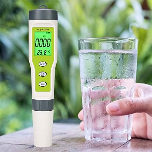 Aoof 3 em 1 pH/EC/Temp Water Quality Tester com Blacklight Display Water Ph Pen Digital White