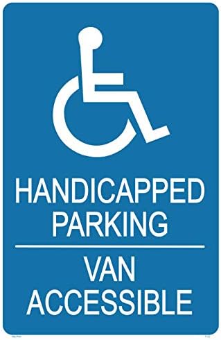 Sinal de estacionamento para handicap-estacionamento reservado para a cor de deficientes, cor e proteção