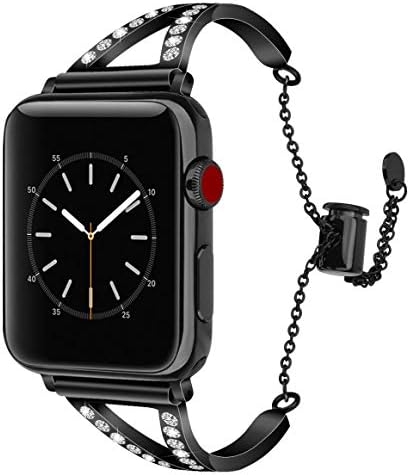 Pulseira de banda de metal avançada móvel com strass para a série Apple Watch 6/se/5/4/3/2/1