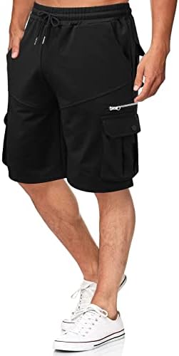 Shorts for Men Cargo, shorts de verão masculinos solto de cinco pontos de cinco pontos de zíper de bolso masculino
