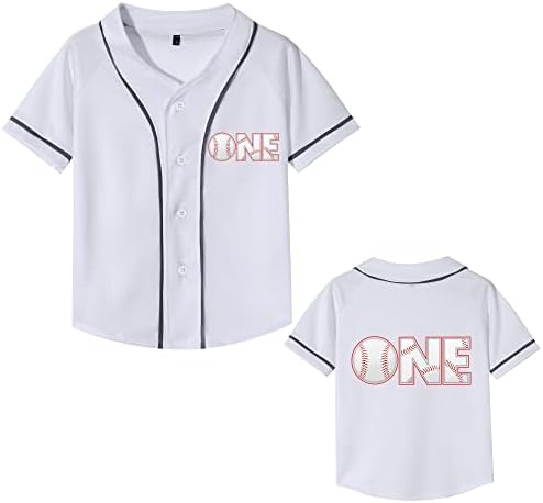 Cabeça de beisebol da criança 1ª camisa de aniversário de menino de menino de menino do ano de um ano de um ano