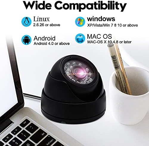 Câmera USB Alpcam Câmera de cúpula USB de cúpula USB ao ar livre 720p H.264 DIA Visão noturna webcam