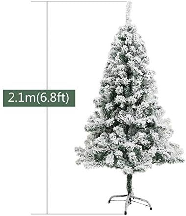 ZPEE de 6,8 pés de neve em neve de neve Material de decoração de PVC Árvore de Natal, artificial com metal