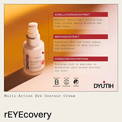 Dyutih Organics ReyEcovery Multi-Aation Eye Cream com extrato de brota de faia, ácido hialurônico,