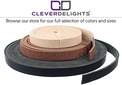 CleverDelights 1/2 Correia de couro - cor natural - 7 pés - 13 mm de couro genuíno de couro