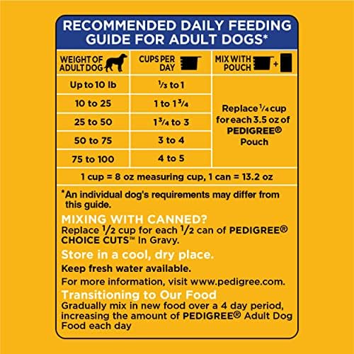 Pedigree Nutrição completa alimentos para cães secos para cães secos bife e sabor vegetal Kibble, 18 lb. bolsa