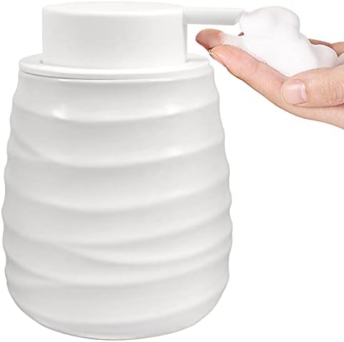 Dispensador de sabão de espuma - 17 oz de espuma de espuma de cerâmica branca dispensador