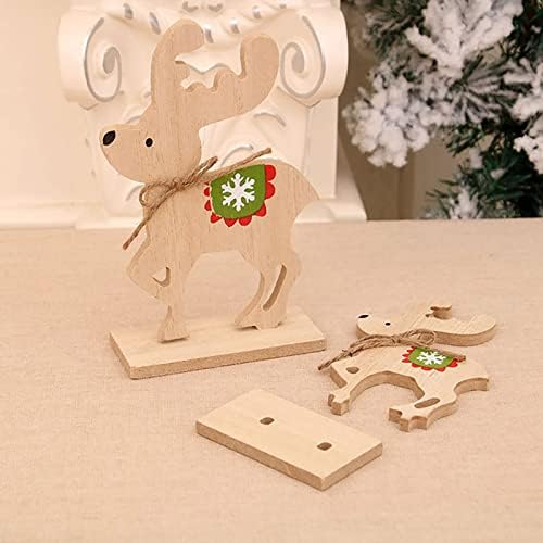 Janela de decoração de mesa de madeira de natal