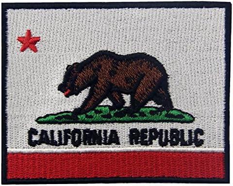 Embtao bordou a bandeira do estado da Califórnia em costura em patch ca emblem