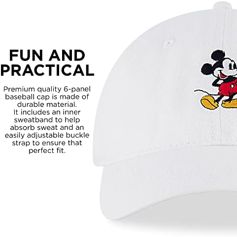 Capace de beisebol Mickey Mouse da Disney, chapéu de pai snap-back