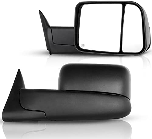 Espelhos de reboque ECCPP Substituição de substituição para 2009-2015 para Dodge for Ram Caminhão Black Manual
