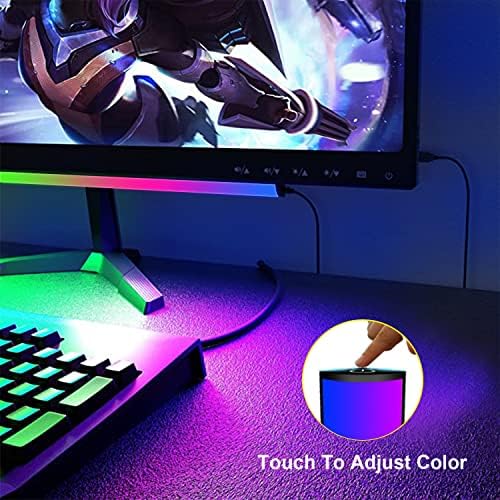 Youkoyi Under Monitor Light Bar, barra de luz de tela RGBIC com efeito dinâmico de arco -íris, aplicativo,