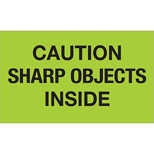 Etiquetas de fita Logic®, objetos nítidos de cautela dentro de , 3 x 5 , verde fluorescente, 500/roll