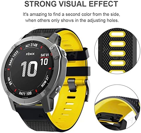 VBWVA 22 26mm Silicone Watch Band Strap for Garmin Fenix ​​7x 7 6x 6 Pro Watch EasyFit Wrist Band