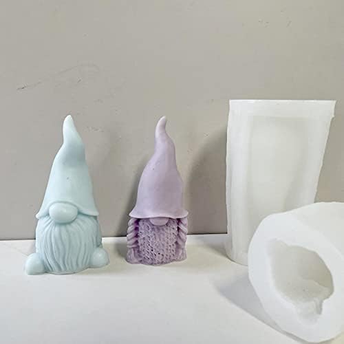 Gnome de Natal moldes para fabricação de velas | 10x7cm 3D Silicone Gnome Molde Epóxi Dwarf Mold