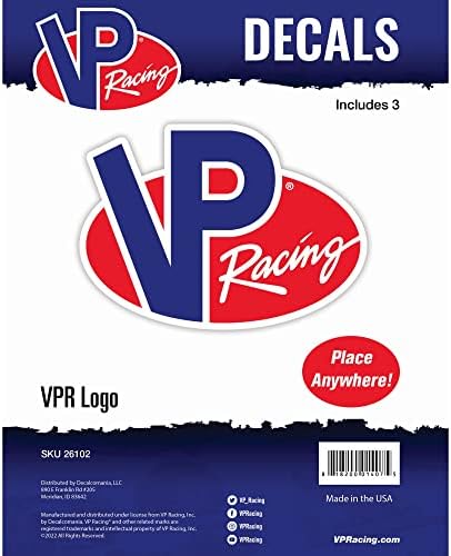 Decalcomania VP VP Fuels Decalques de logotipo - Conjunto de 3 adesivos de carro a combustível de corrida