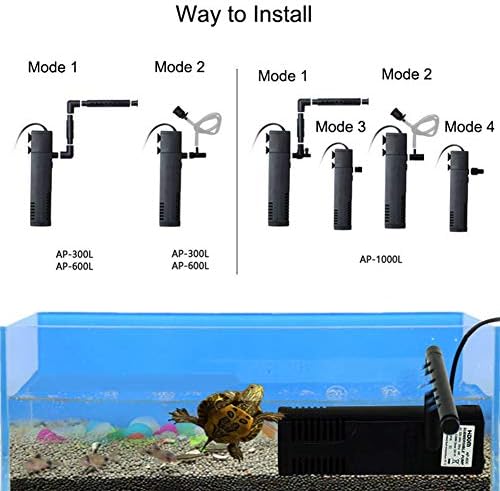 Floralby 3/4/8/22w filtro aquário submersível oxigênio interno tanque de peixes spray água preta