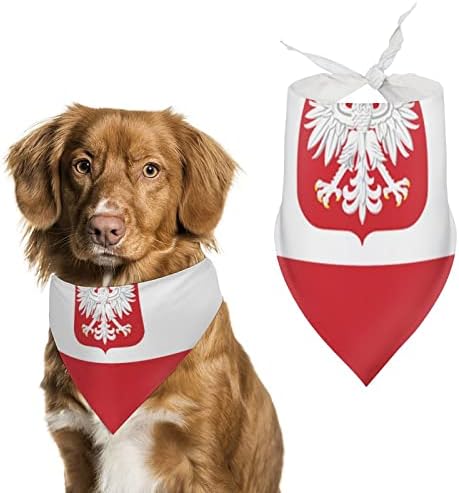 Bandeira da Polônia com padrão de águia Bandanas de animais de estimação adorável Triângulo Pet Scondf Bibs
