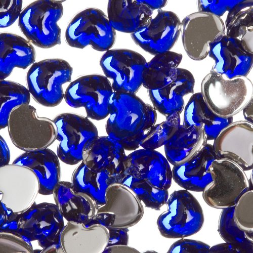 Zink coloril unhas arte acrílica strass azul coração 100 peças enfeites