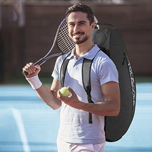 Bolsa de tênis de Tolaccea, mochila grande de tênis para homens e mulheres, a bolsa de raquete
